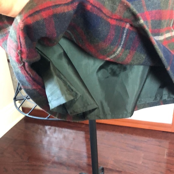 ESPRIT Wool Blend mini skirt - Green blue red plaid (Sz. US2) - Picture 4 of 5